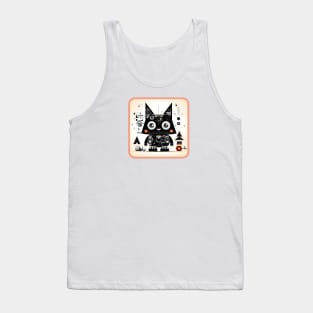 Tribal Robot Cat Tank Top